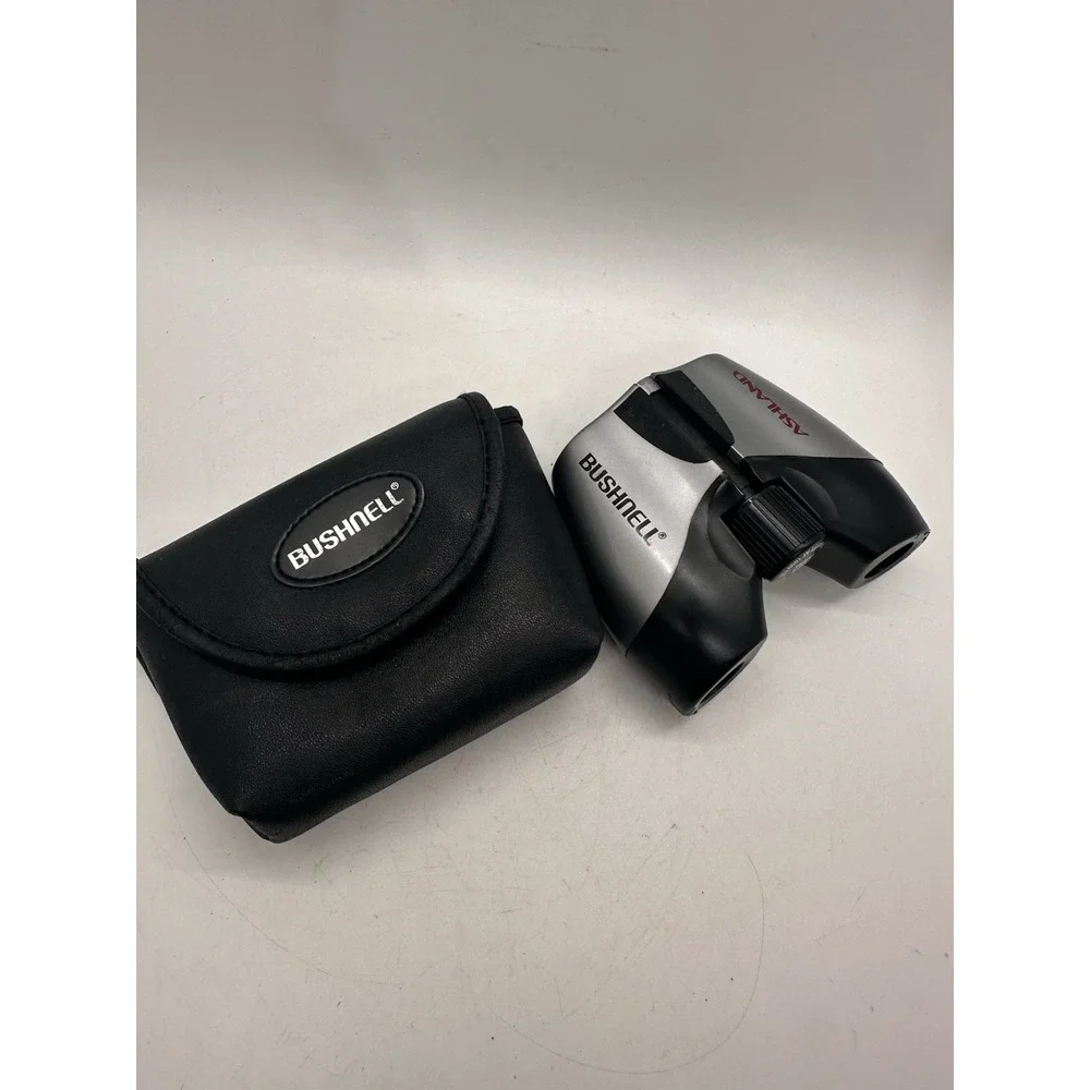 Bushnell Ashland 7x21 Compact Folding Binoculars 13-0721 w/ Case Black Silver